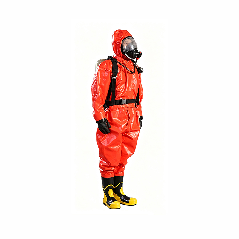 Polouzavřený chemický ochranný oblek typu respirátoru